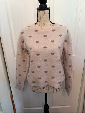 Splendid Heart Print Sweater M